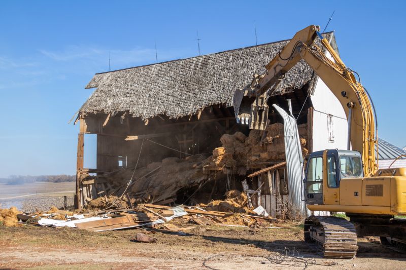 Construction Equipment on Barn Roof
