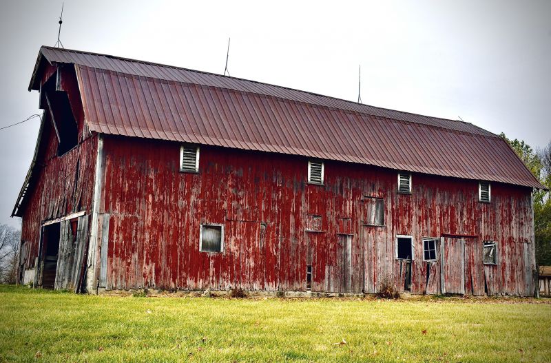 Barn Roof Replacement in Progress